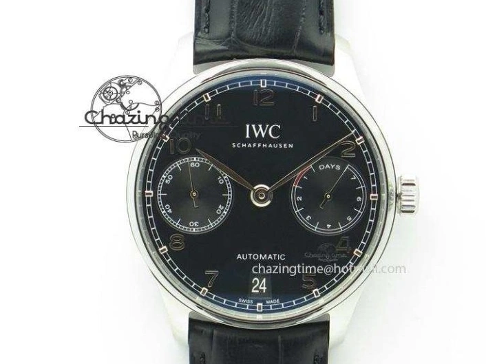 MIROTIME 0510 Efficient Portuguese Tourbillon IW5463 SS ZF Best Edition White Dial on Black Leather Strap 7170